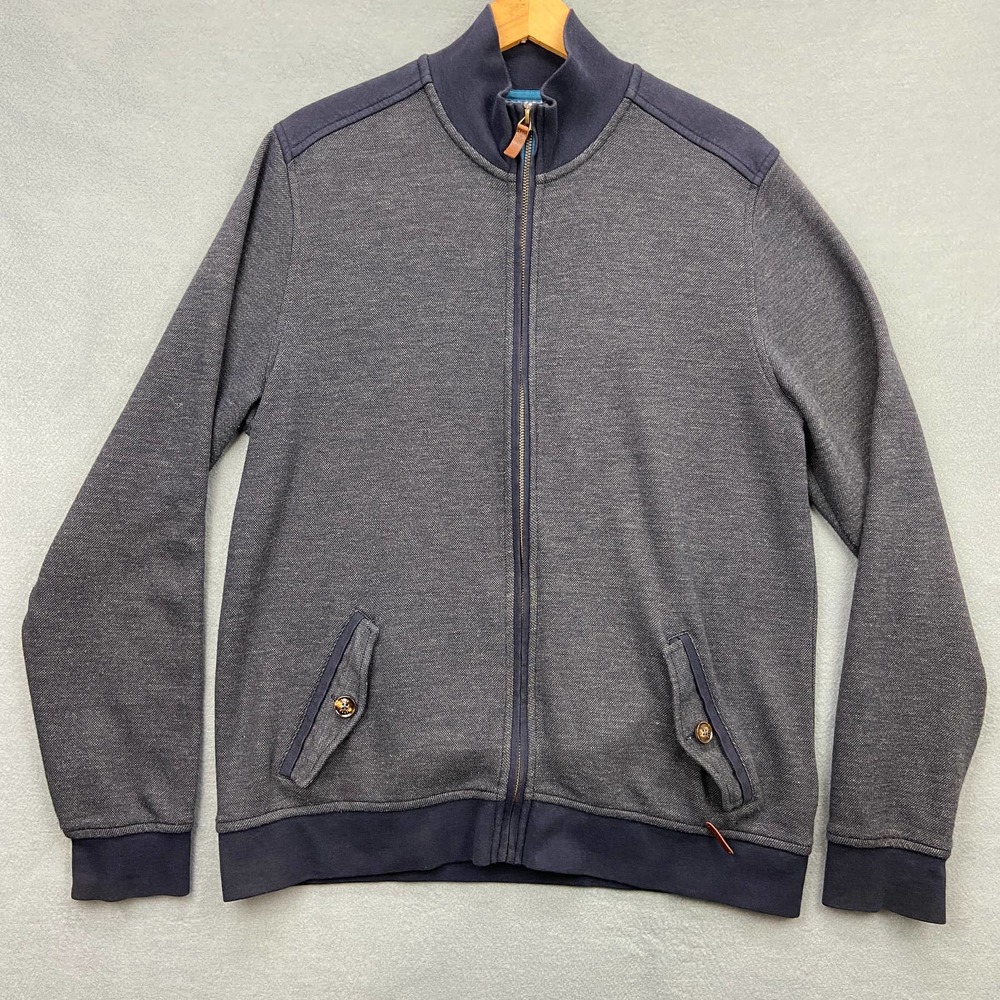 Ted Baker Mens Full Zip Sweater Jacket Mens Size 5 XL Blue